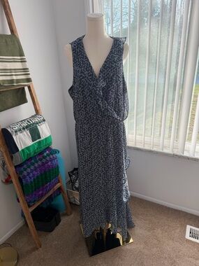 Banana Republic Factory Geometric Print Maxi Dress XL Tall